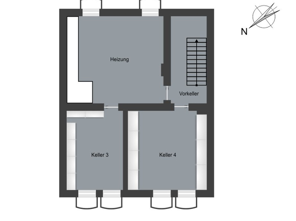 Grundriss Keller (teilunterkellert)