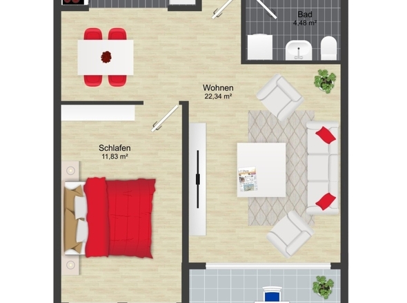 2-Raum-Appartement